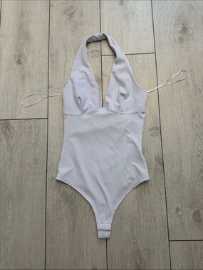 GAZE Soft Lavender Halter One-Piece Bodysuit, S